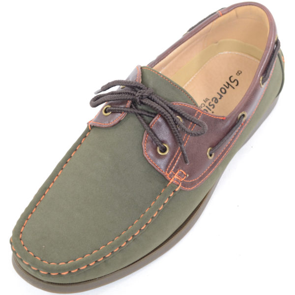 Smart Lace Up Boat / Deck Shoes - Green