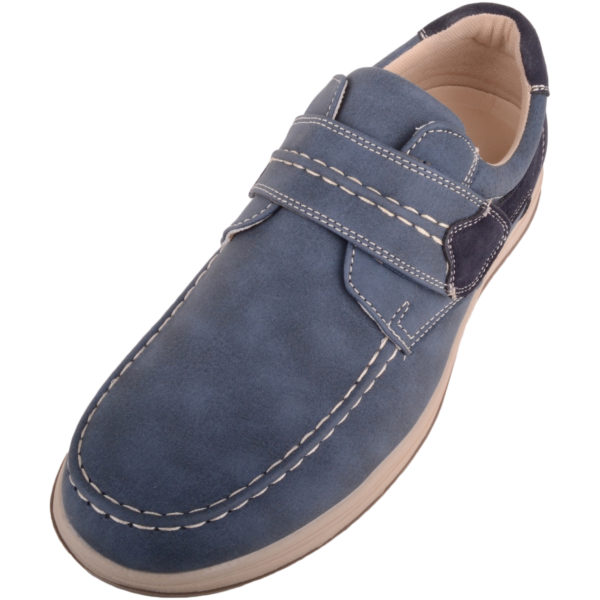 Casual Faux Leather Boat Shoes - Blue