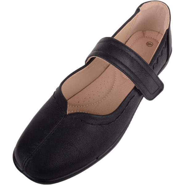 Light Weight Wide Fitting Casual Shoes - Black