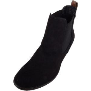 Smart Suede Ankle Chelsea Boots - Black