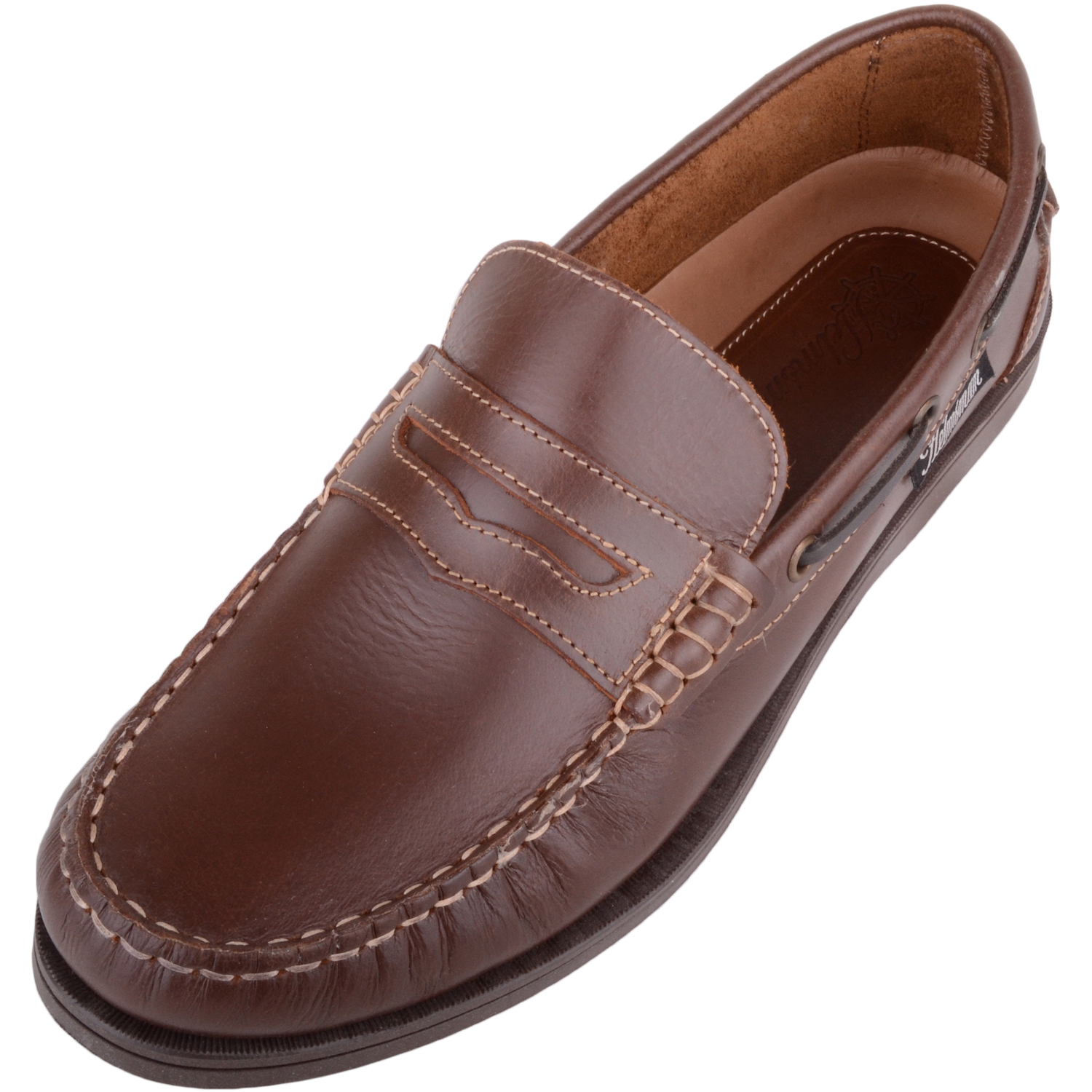 Men's Genuine Leather Summer Slip On Boat / Deck Shoes - Absolute Footwear