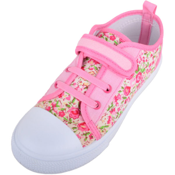 Children’s Floral Canvas Shoes with Ripper Fastening