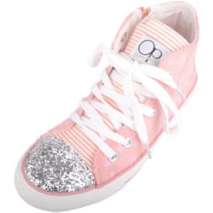 Girl's Canvas High Top Trainers with Star Design