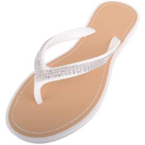 Ladies Slip On Style Diamante Flip Flops / Sandals