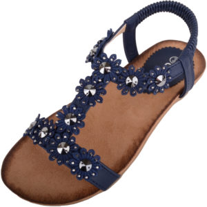Womens Summer Slip On Sandals / Shoes with Floral Design