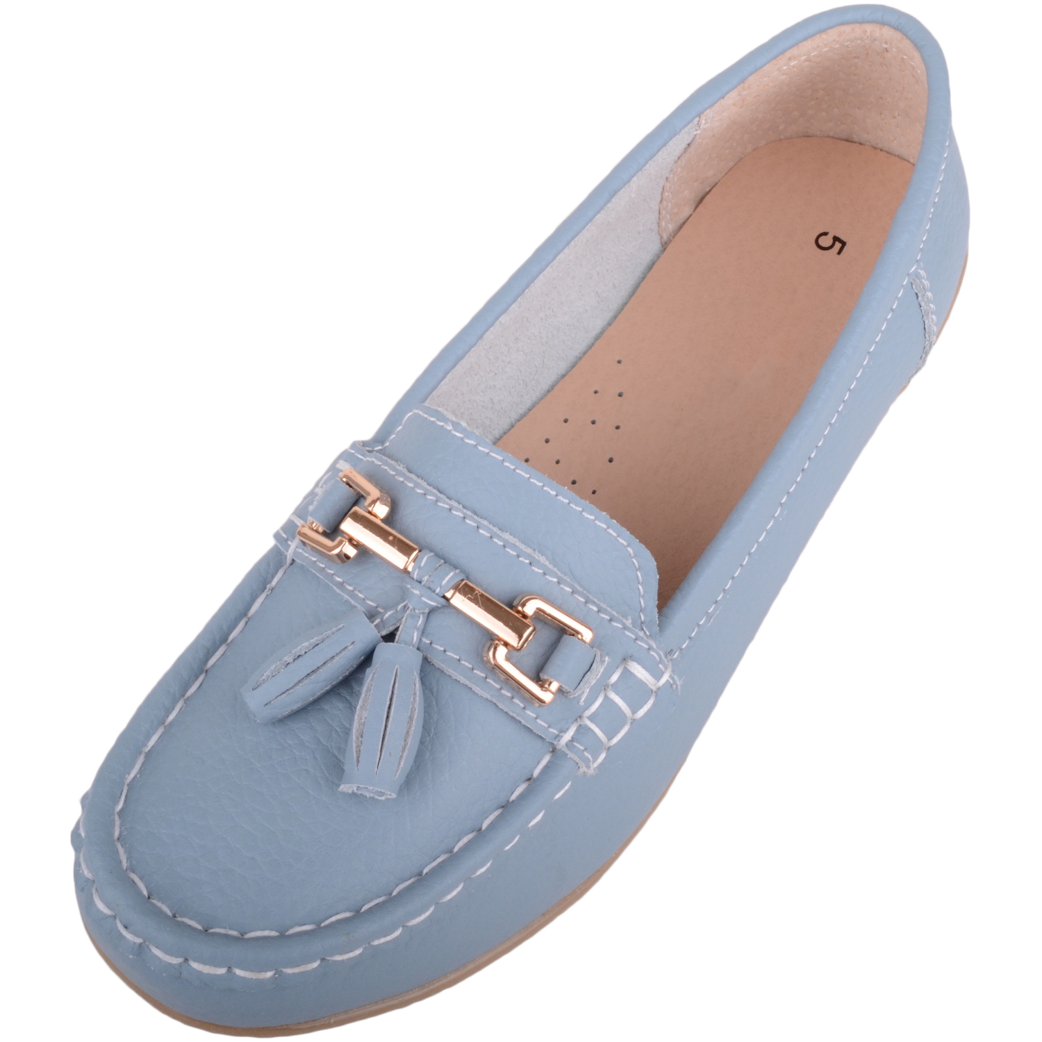 Ladies Slip On Casual Leather Loafer / Boat Shoes - Absolute Footwear