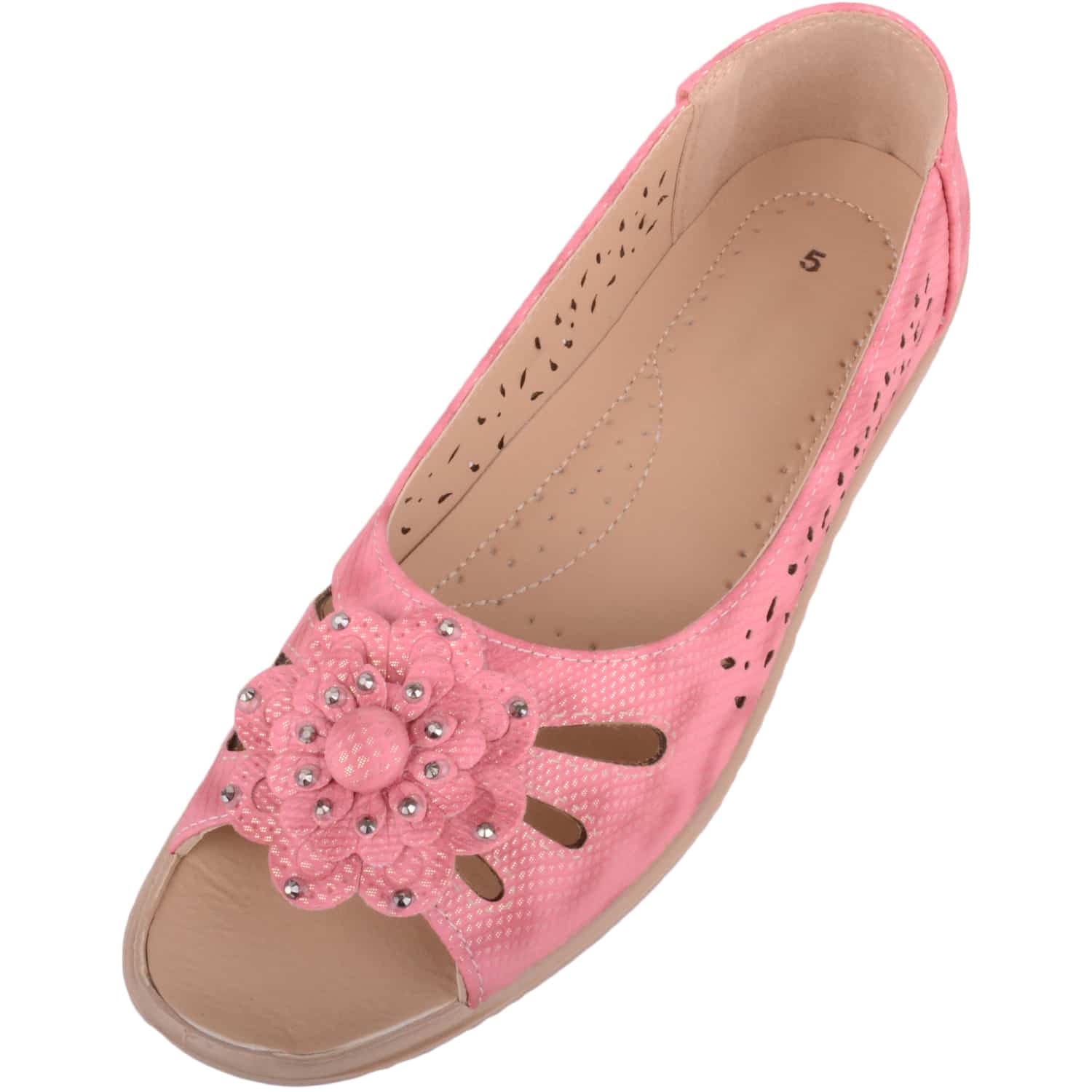 Ladies Summer Peep Toe Sandals Shoes With Floral Design Absolute Footwear