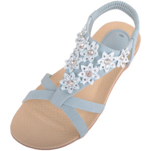 Ladies Floral Diamante Summer Sandals / Shoes