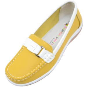 Women's 100% Real Leather Slip On Summer Casual / Boat Shoes