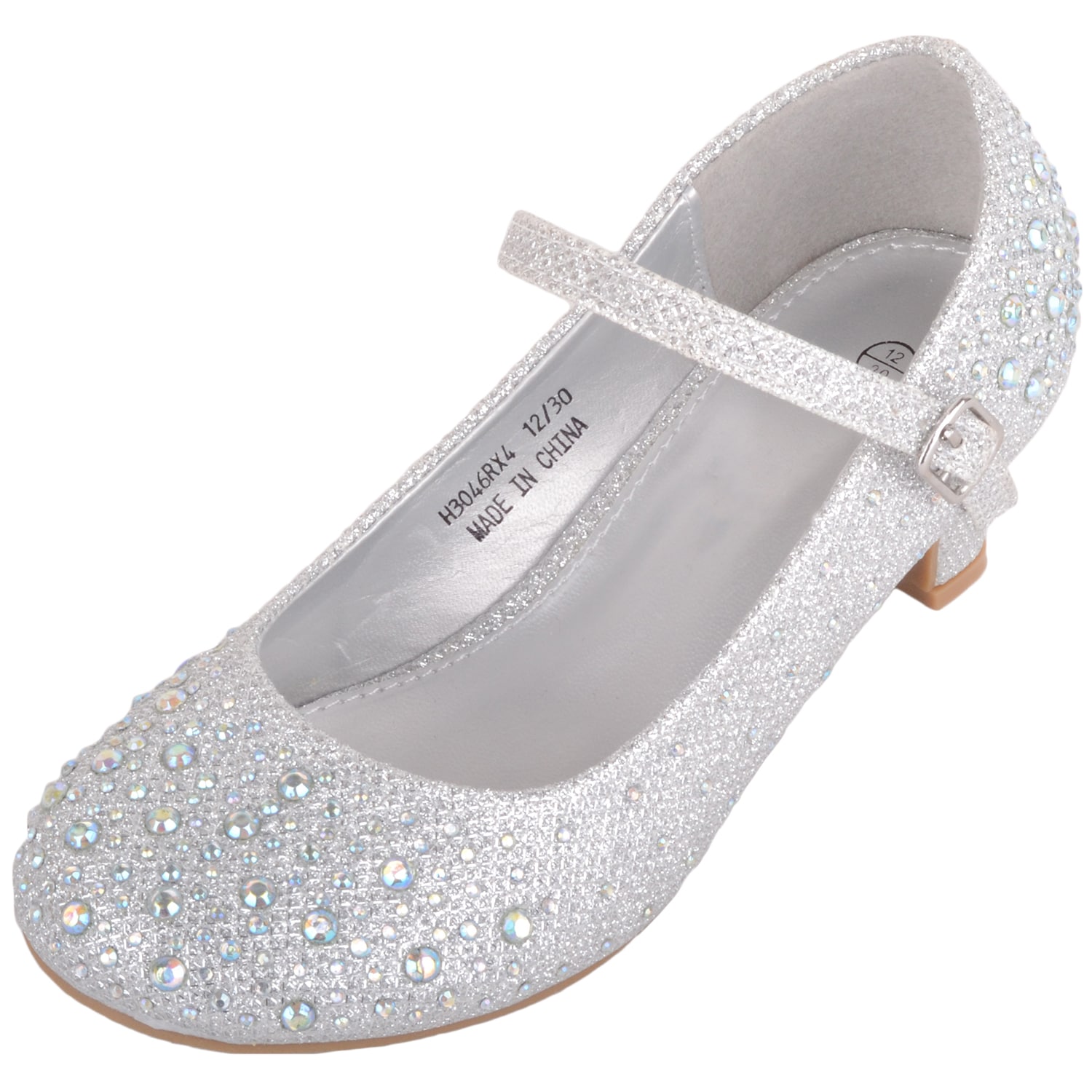 Girls Kids Childrens Party Wedding Mary Jane Sparkly Sandals Low Heel Shoes  Size | eBay