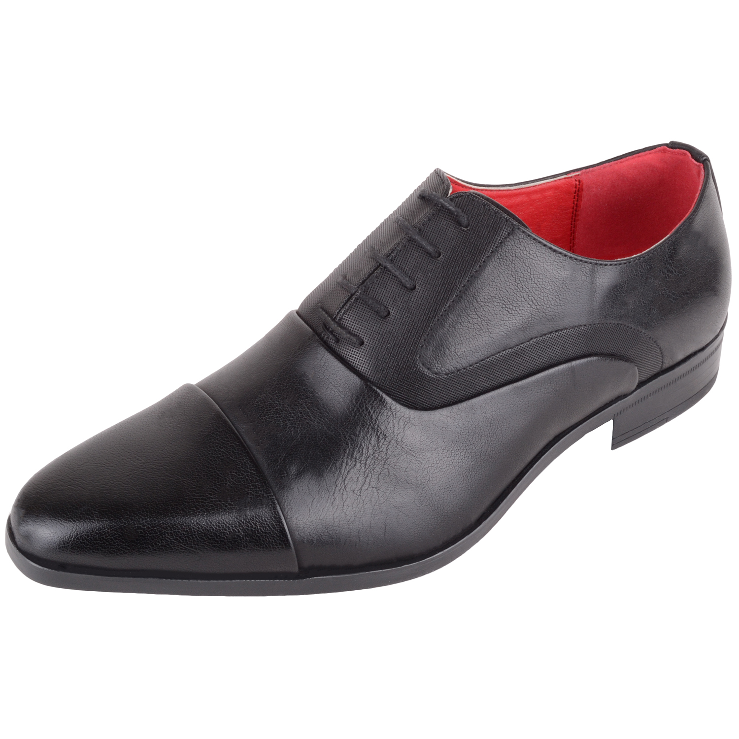 Mens Gents Lace Up Faux Leather Smart Formal Shoes (Color: Black, Size: UK 8) by Absolute Footwear